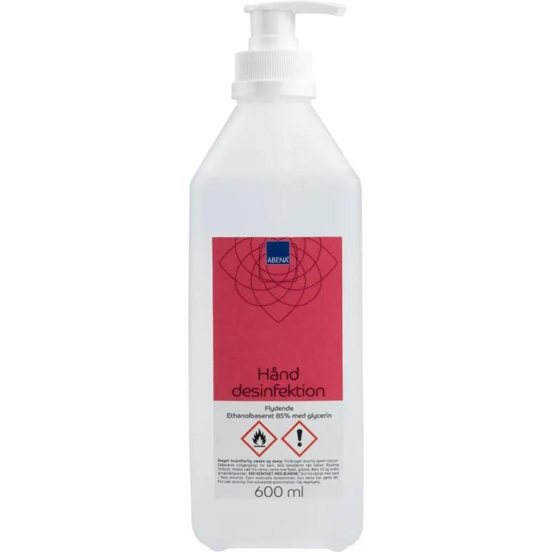 Hånddesinfektion, 85% Ethanol, 600 ml håndsprit med pumpe
