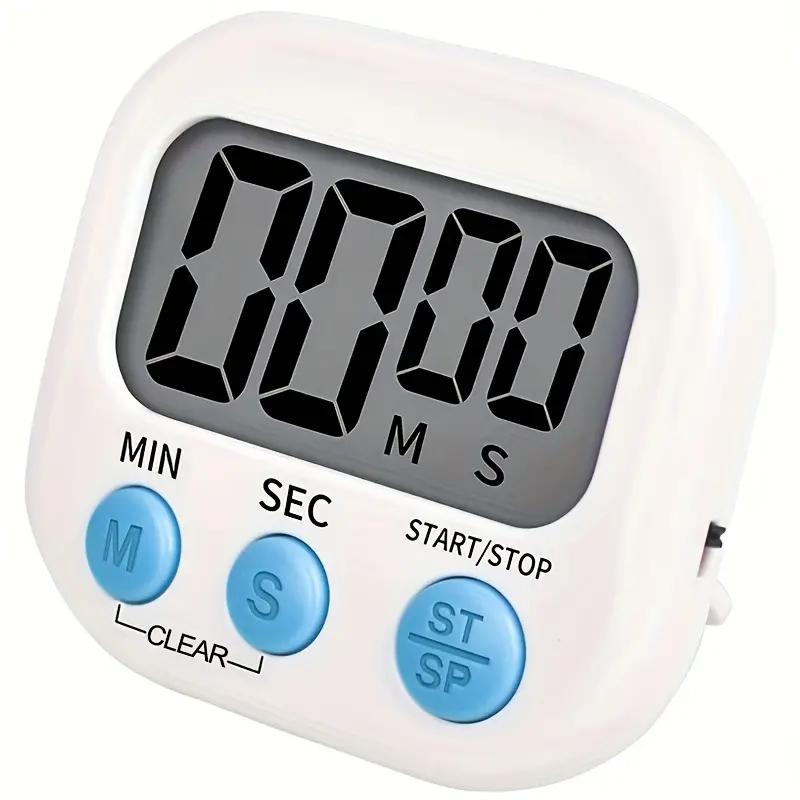 Timer med minutter og sekunder, alarm, hvid