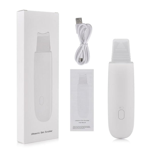 Skin Scrubber, Genopladelig via USB, Hvid