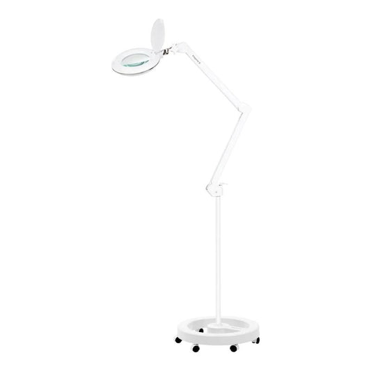Luplampe med lysdæmper og stativ, Hvid, 5 diopter, Supreme 6031
