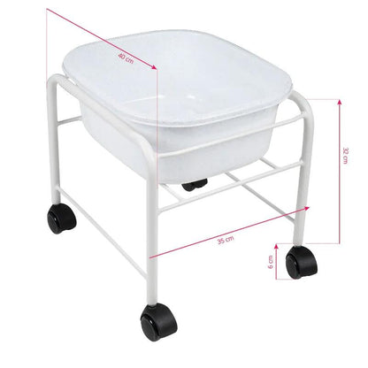 Fodbad trolley inkl. balje, hvid