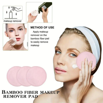 Makeupfjerner svamp af bambusfibre, Lilla, 10 styk