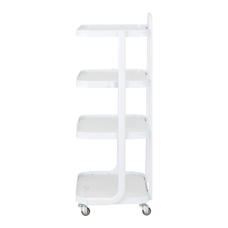 Bonito Rullebord model I7813, Aluminium med 4 glashylder, Hvid
