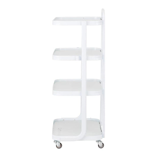 Bonito Rullebord model I7813, Aluminium med 4 glashylder, Hvid