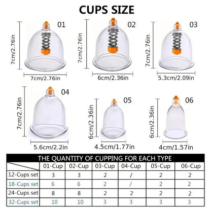 Cupping sæt med 12 cups