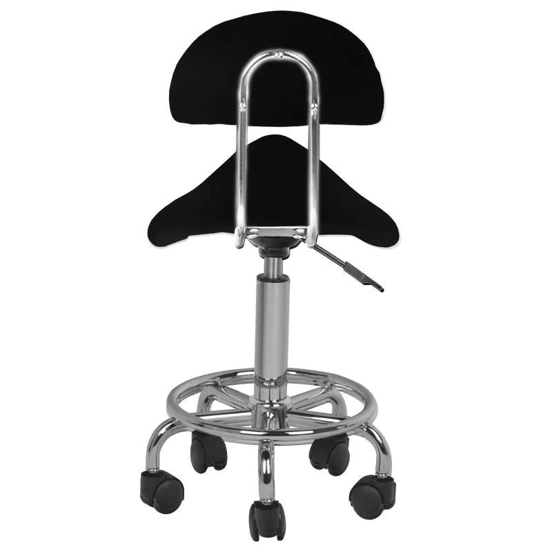 Ergonomisk sadelstol med ryglæn, Model 7112, sort