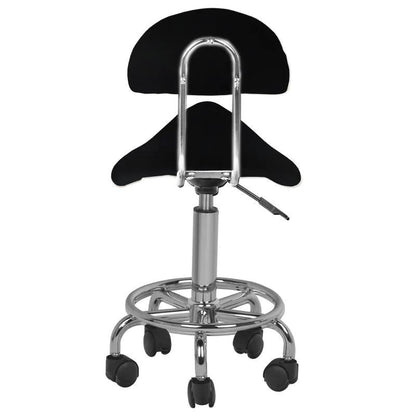 Ergonomisk sadelstol med ryglæn, Model 7112, sort