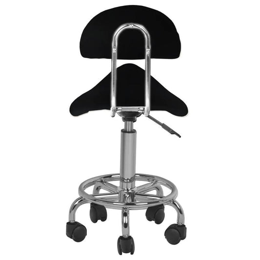 Ergonomisk sadelstol med ryglæn, Model 7112, sort