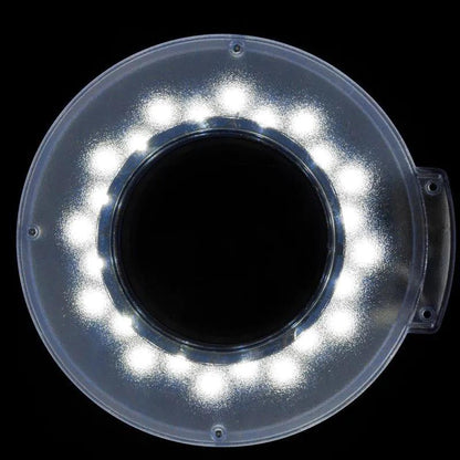 Luplampe model LUXLight S5-LED-L med 5 diopter, justering af lys og gulvstativ