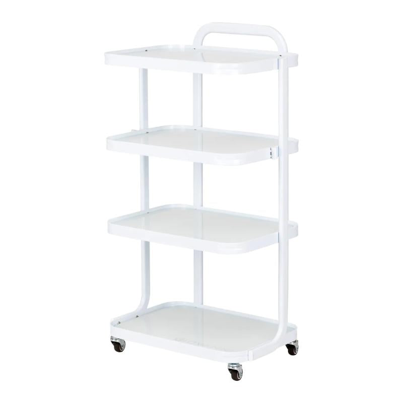 Bonito Rullebord model I7813, Aluminium med 4 glashylder, Hvid