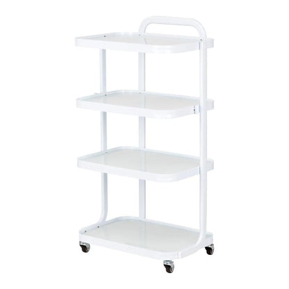 Bonito Rullebord model I7813, Aluminium med 4 glashylder, Hvid