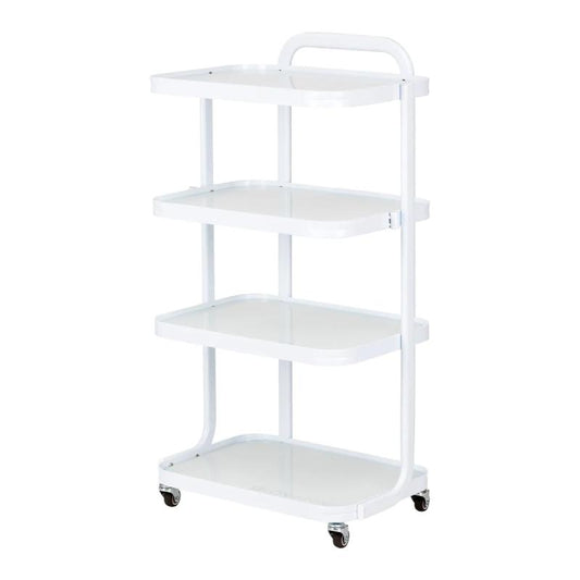 Bonito Rullebord model I7813, Aluminium med 4 glashylder, Hvid