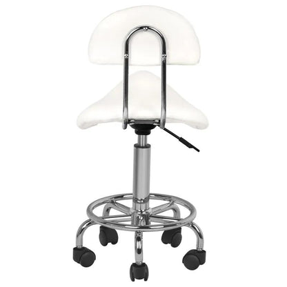 Ergonomisk sadelstol med ryglæn, Model 7112, hvid