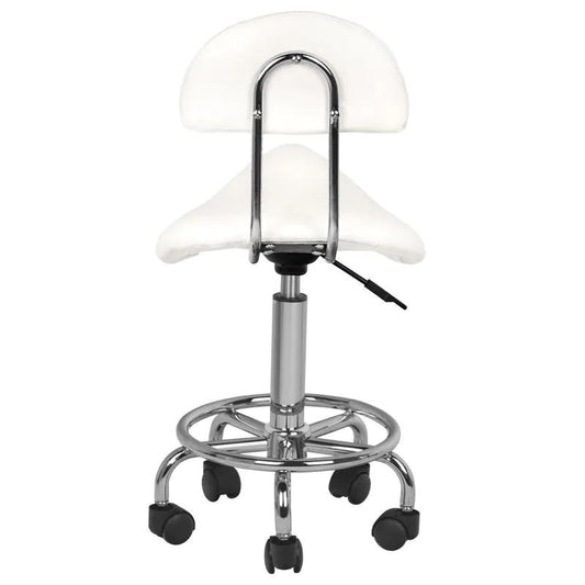 Ergonomisk sadelstol med ryglæn, Model 7112, hvid