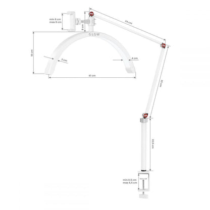 LUNA X3 Half Moon LED-lampe til bord, Hvid