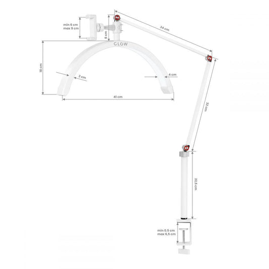 LUNA X3 Half Moon LED-lampe til bord, Hvid