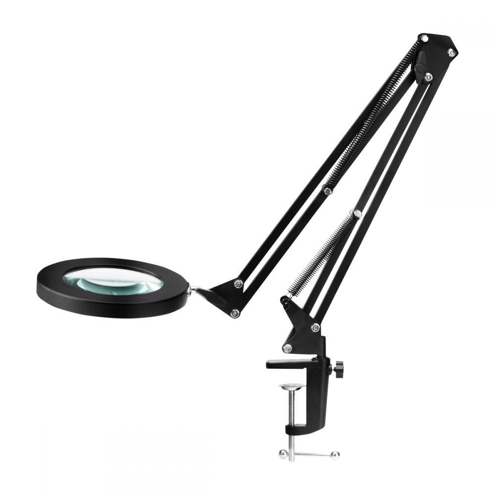 LED Luplampe til bord, 8 diopter, Sort, LUXLight 308
