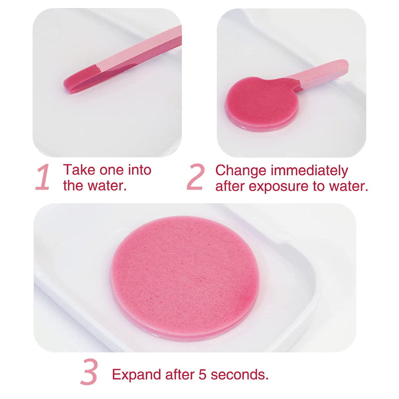 Komprimeret svamp, 12 styk pink