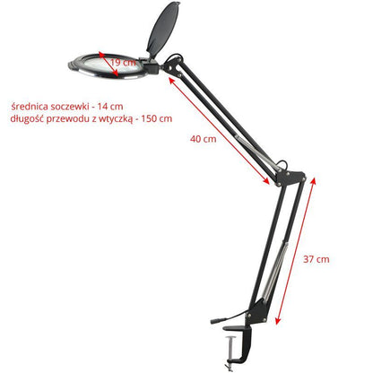 LED Luplampe med gulvstativ, LuxLight 8013/6, Sort