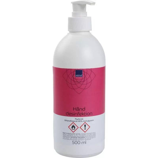 Hånddesinfektion, 85% Ethanol, 500 ml håndsprit med pumpe