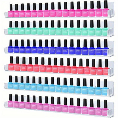 Neglelak hylde i klar akryl / plexiglas, 8 styks pakning