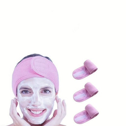 Frotté hårbånd med velcro, Pink