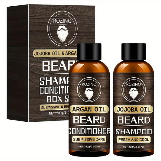 Skægplejesæt, ROZINO Beard Shampoo og Conditioner