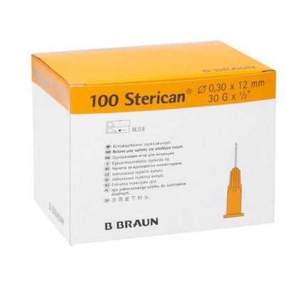 Kanyle, 30G, 0,30x12, Gul, 100 stk. B. Braun