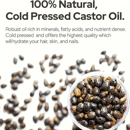 Castor Oil, Ricinusolie, koldpresset, 200 ml