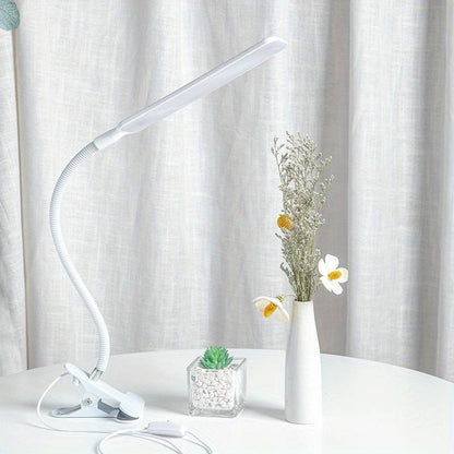 Arbejdslampe med klemme til bord, USB-LED, Hvid