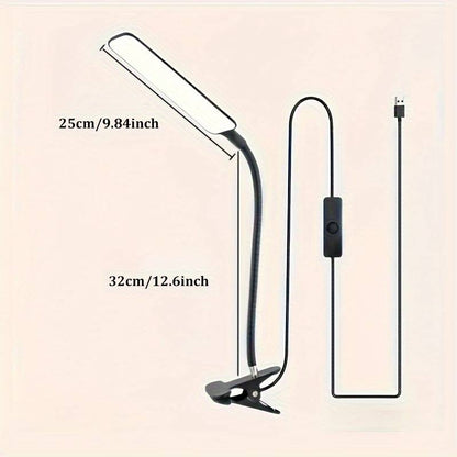 Arbejdslampe med klemme til bord, USB-LED, Hvid