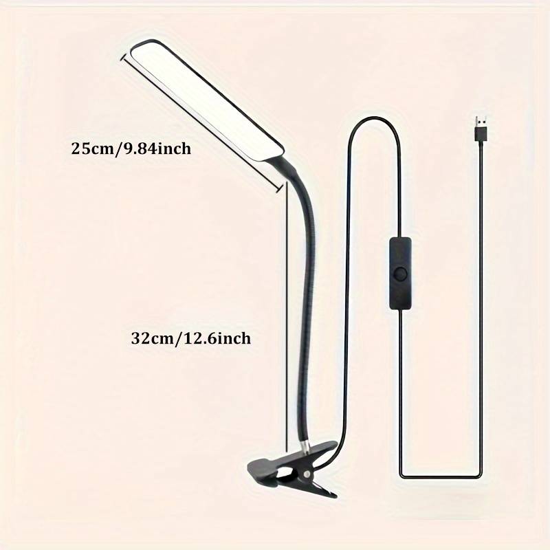 Arbejdslampe med klemme til bord, USB-LED, Sort