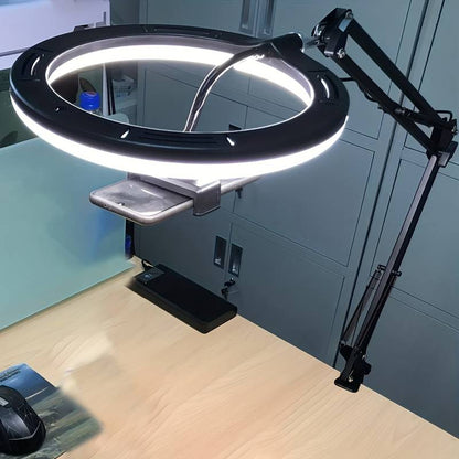 LED Ringlampe til montering på bord