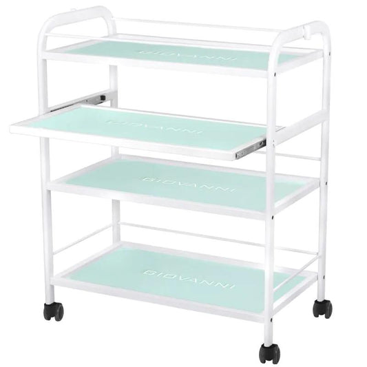 Rullebord med 4 glashylder, Bonito 0904B